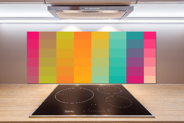 Rivestimento parete cucina con quadrati colorati