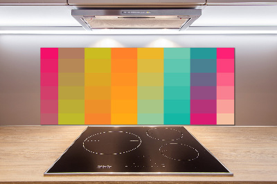 Rivestimento parete cucina con quadrati colorati