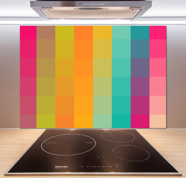 Rivestimento parete cucina con quadrati colorati