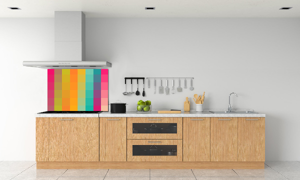 Rivestimento parete cucina con quadrati colorati