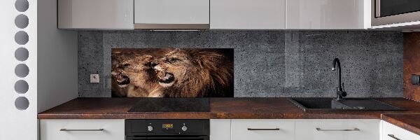 Rivestimento parete cucina con motivo Leoni ruggenti
