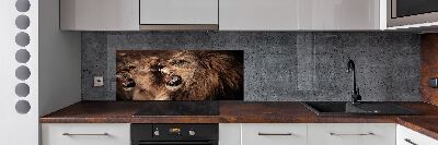 Rivestimento parete cucina con motivo Leoni ruggenti