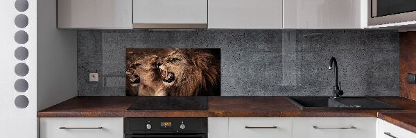 Rivestimento parete cucina con motivo Leoni ruggenti