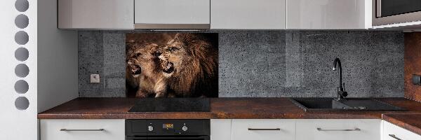 Rivestimento parete cucina con motivo Leoni ruggenti