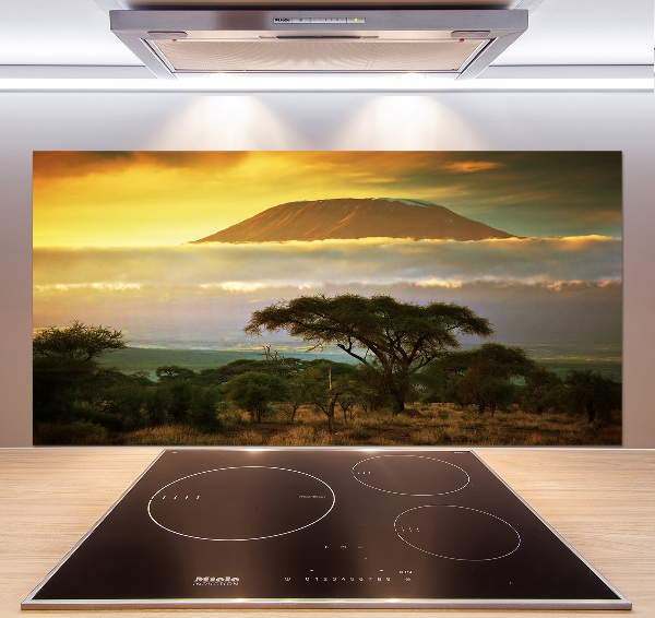 Rivestimento parete cucina con motivo Kilimanjaro Kenya