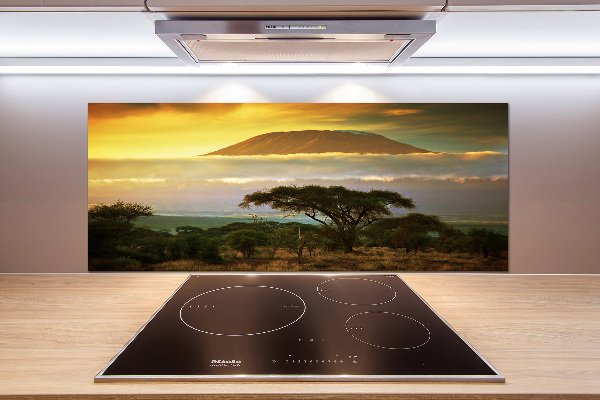 Rivestimento parete cucina con motivo Kilimanjaro Kenya