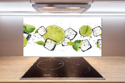 Pannello retrocucina con motivo lime con ghiaccio