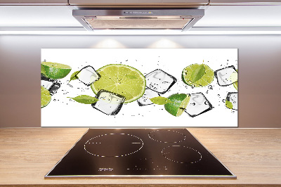 Pannello retrocucina con motivo lime con ghiaccio