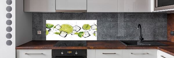Pannello retrocucina con motivo lime con ghiaccio