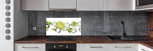 Pannello retrocucina con motivo lime con ghiaccio