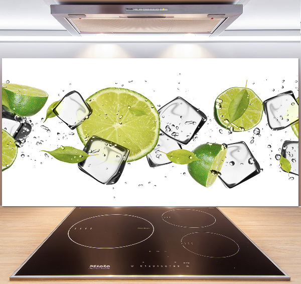 Pannello retrocucina con motivo lime con ghiaccio