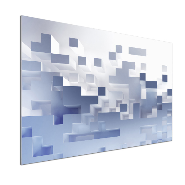 Pannello retrocucina con motivo ad astrazione cubica