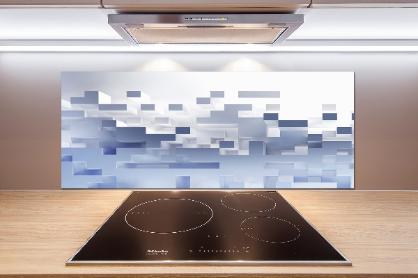 Pannello retrocucina con motivo ad astrazione cubica
