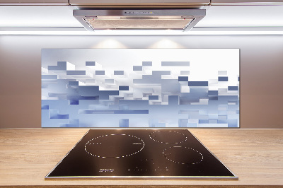 Pannello retrocucina con motivo ad astrazione cubica