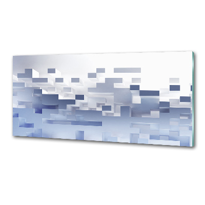 Pannello retrocucina con motivo ad astrazione cubica