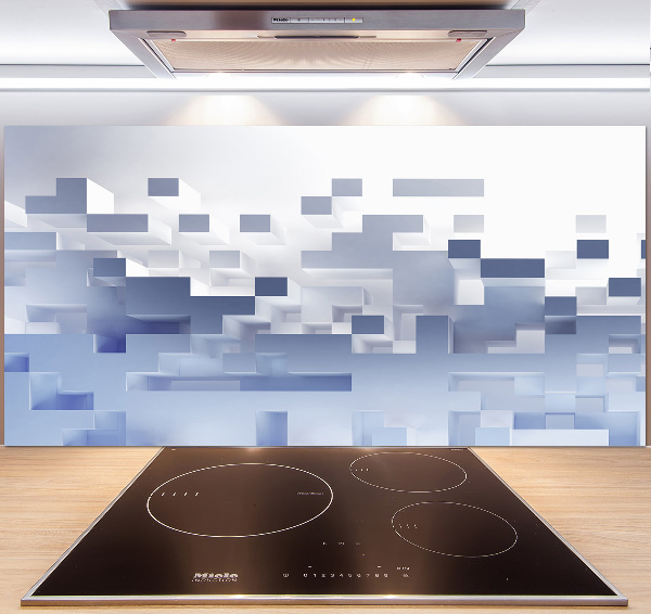 Pannello retrocucina con motivo ad astrazione cubica