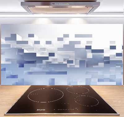 Pannello retrocucina con motivo ad astrazione cubica