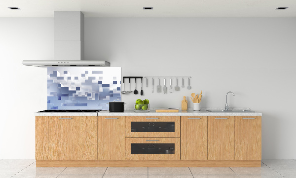 Pannello retrocucina con motivo ad astrazione cubica