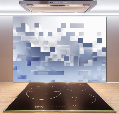 Pannello retrocucina con motivo ad astrazione cubica