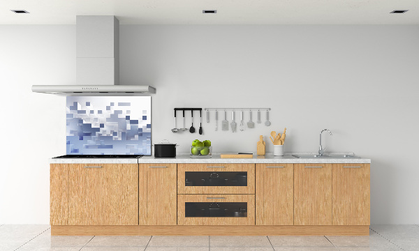 Pannello retrocucina con motivo ad astrazione cubica
