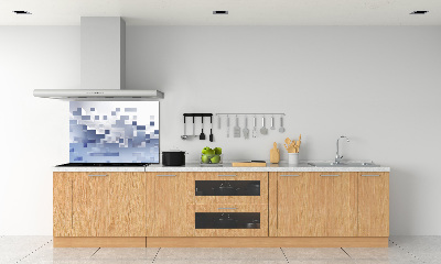Pannello retrocucina con motivo ad astrazione cubica