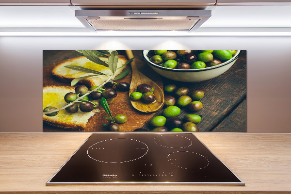 Rivestimento parete cucina in finitura oliva