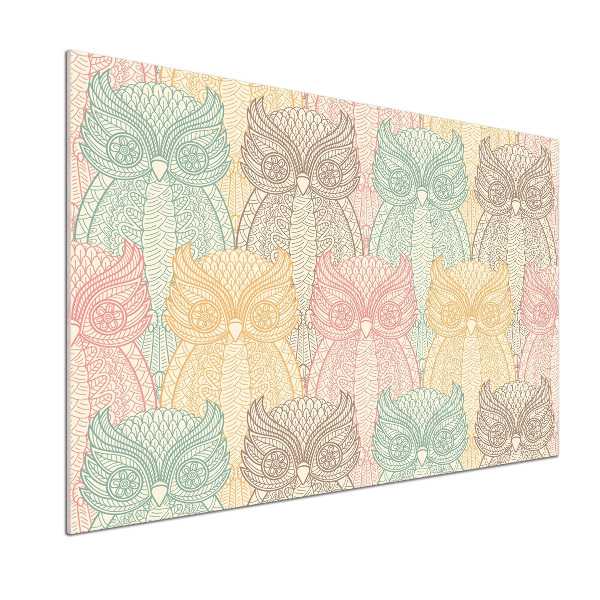 Rivestimento parete cucina con motivo Gufi