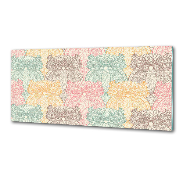 Rivestimento parete cucina con motivo Gufi