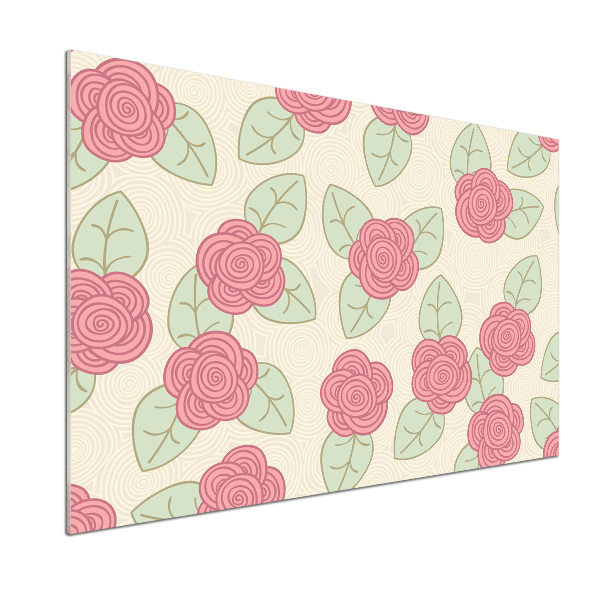 Rivestimento parete cucina con motivo a rose