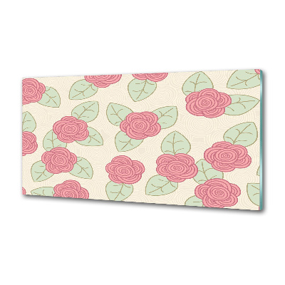 Rivestimento parete cucina con motivo a rose