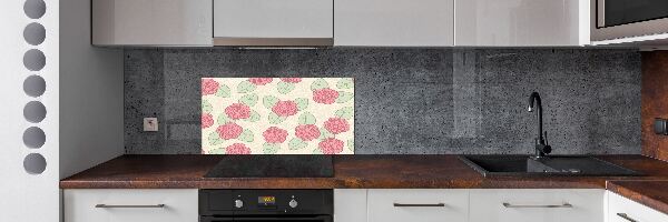 Rivestimento parete cucina con motivo a rose
