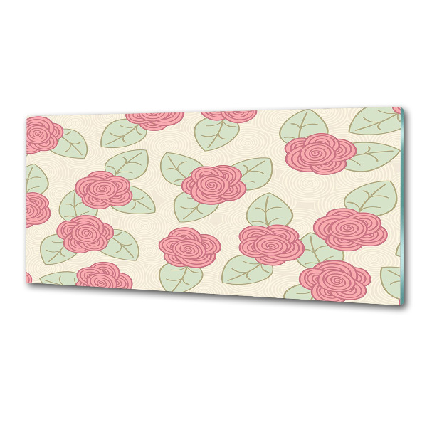 Rivestimento parete cucina con motivo a rose