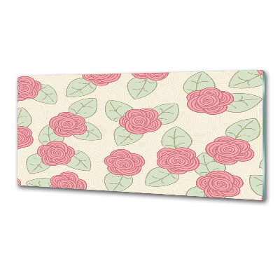 Rivestimento parete cucina con motivo a rose