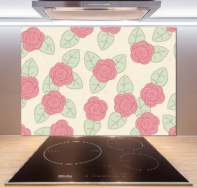 Rivestimento parete cucina con motivo a rose