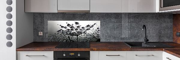 Rivestimento parete cucina con motivo a semi di tarassaco