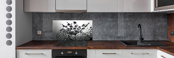 Rivestimento parete cucina con motivo a semi di tarassaco