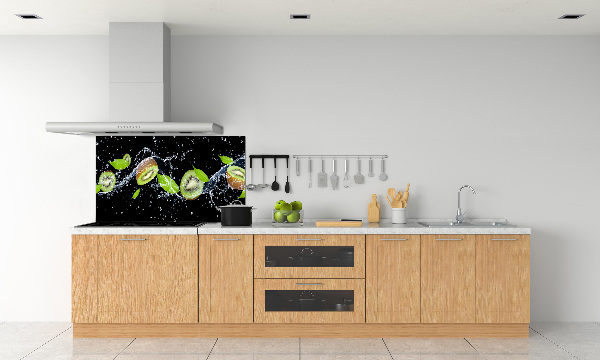 Pannello retrocucina con motivo kiwi e effetto acqua