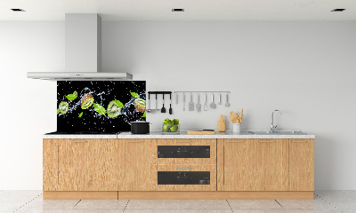 Pannello retrocucina con motivo kiwi e effetto acqua