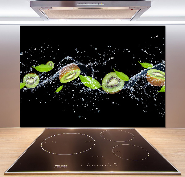 Pannello retrocucina con motivo kiwi e effetto acqua
