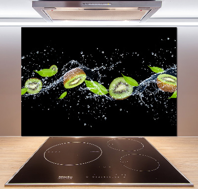 Pannello retrocucina con motivo kiwi e effetto acqua