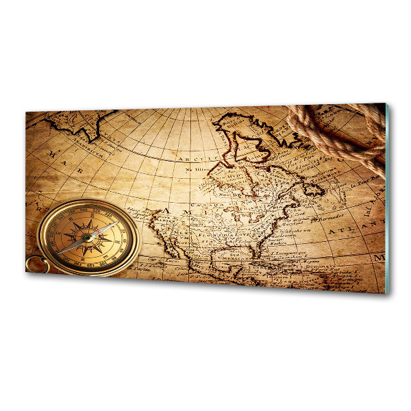 Pannello paraschizzi cucina con stampa a tema bussola ripresa da una mappa