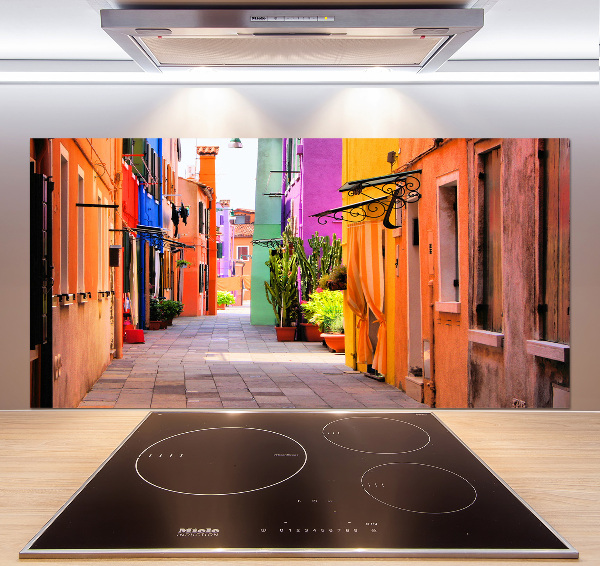 Rivestimento parete cucina con motivo Strade colorate