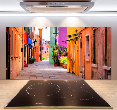 Rivestimento parete cucina con motivo Strade colorate