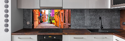 Rivestimento parete cucina con motivo Strade colorate