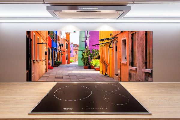 Rivestimento parete cucina con motivo Strade colorate