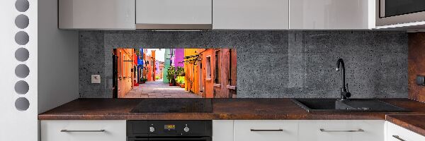 Rivestimento parete cucina con motivo Strade colorate