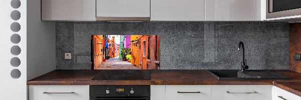 Rivestimento parete cucina con motivo Strade colorate