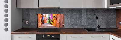 Rivestimento parete cucina con motivo Strade colorate