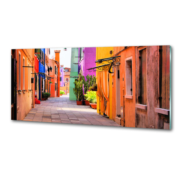 Rivestimento parete cucina con motivo Strade colorate