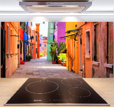 Rivestimento parete cucina con motivo Strade colorate